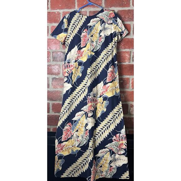 Hilo Hattie Long Maxi Dress Hawaiian Floral Tropical Cotton Rayon Size Small - Picture 5 of 7